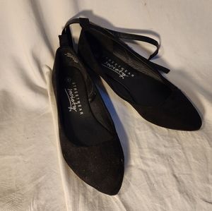 Black velvet ballet flats well worn